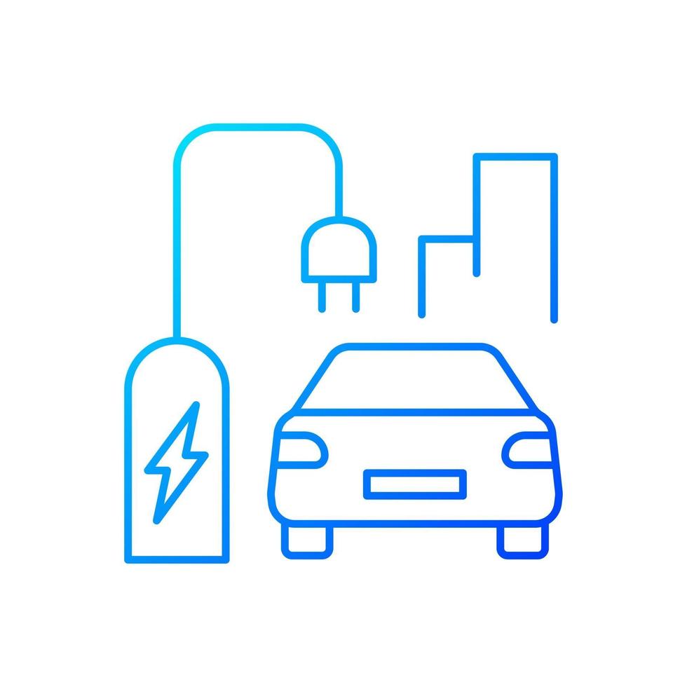 auf der Straße Wohn-EV Ladegradient lineares Vektorsymbol vektor