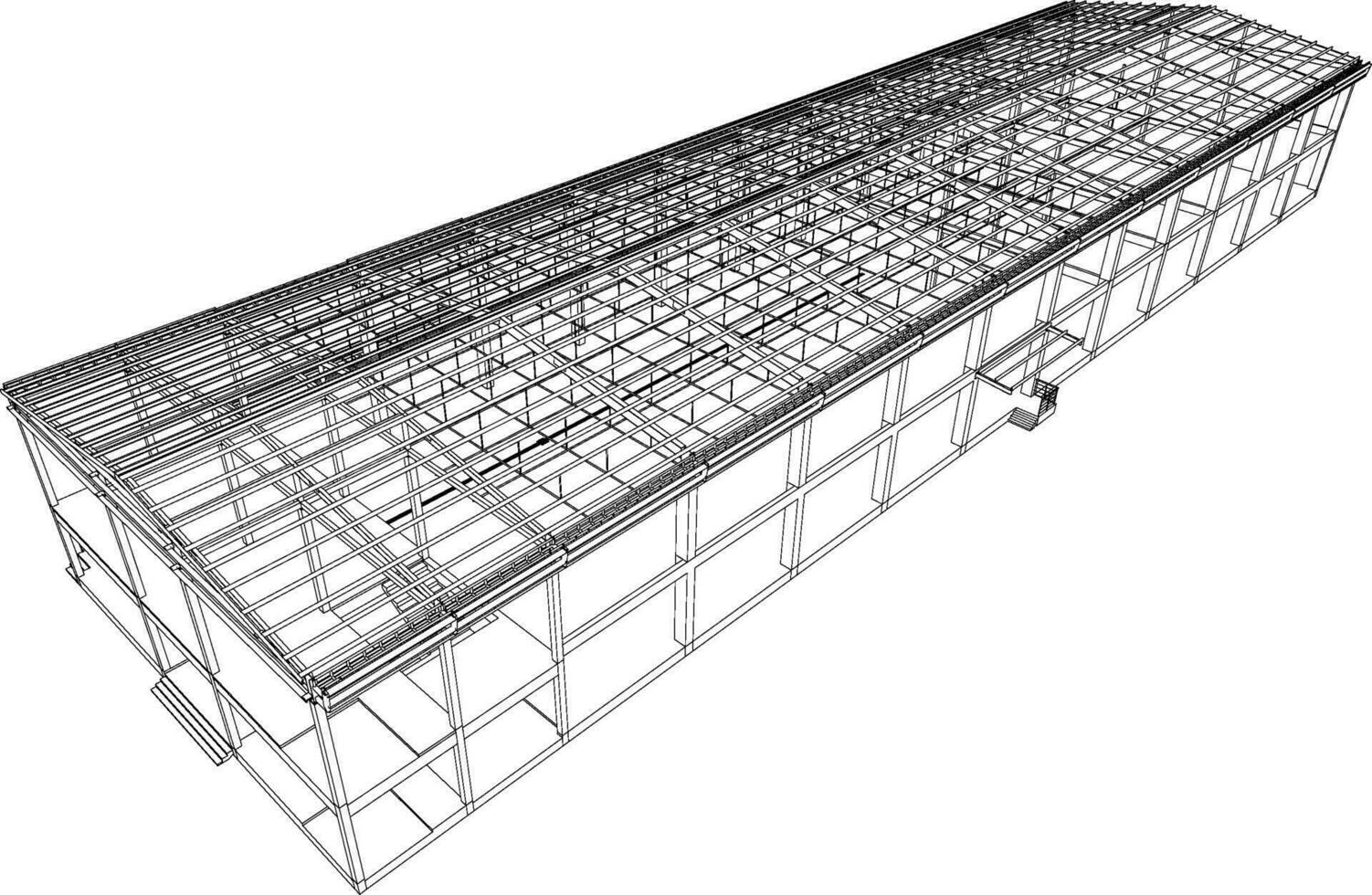 3d illustration av byggnad strukturera vektor