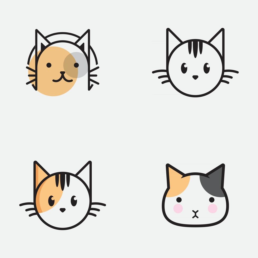 süßer Katzenkopf Cartoon Logo Katzenkopf gut für Katzenpflegeprodukte related vektor