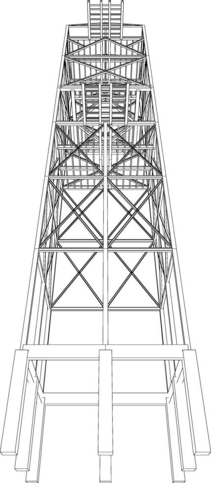 3d illustration av byggnad strukturera vektor