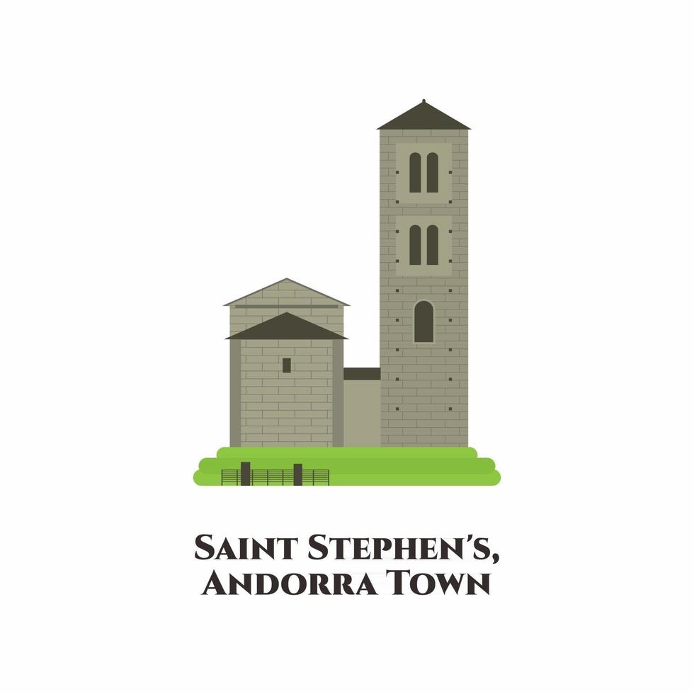 saint stephen kyrka i Andorra la Vella vektor