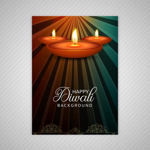 Ornamental elegant diwali hälsningskort broschyr mall vektor