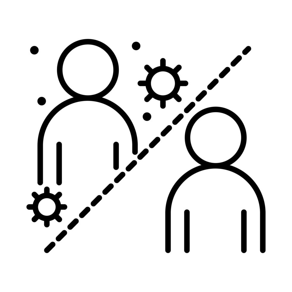 covid 19 coronavirus social distansering förebyggande åtgärder utbrott spridning vektor linje stilikon