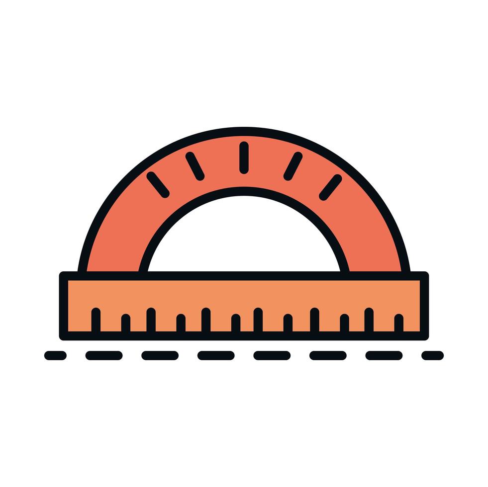 matematik utbildning skola vetenskap gradskiva geometri linje och fyll stil ikon vektor