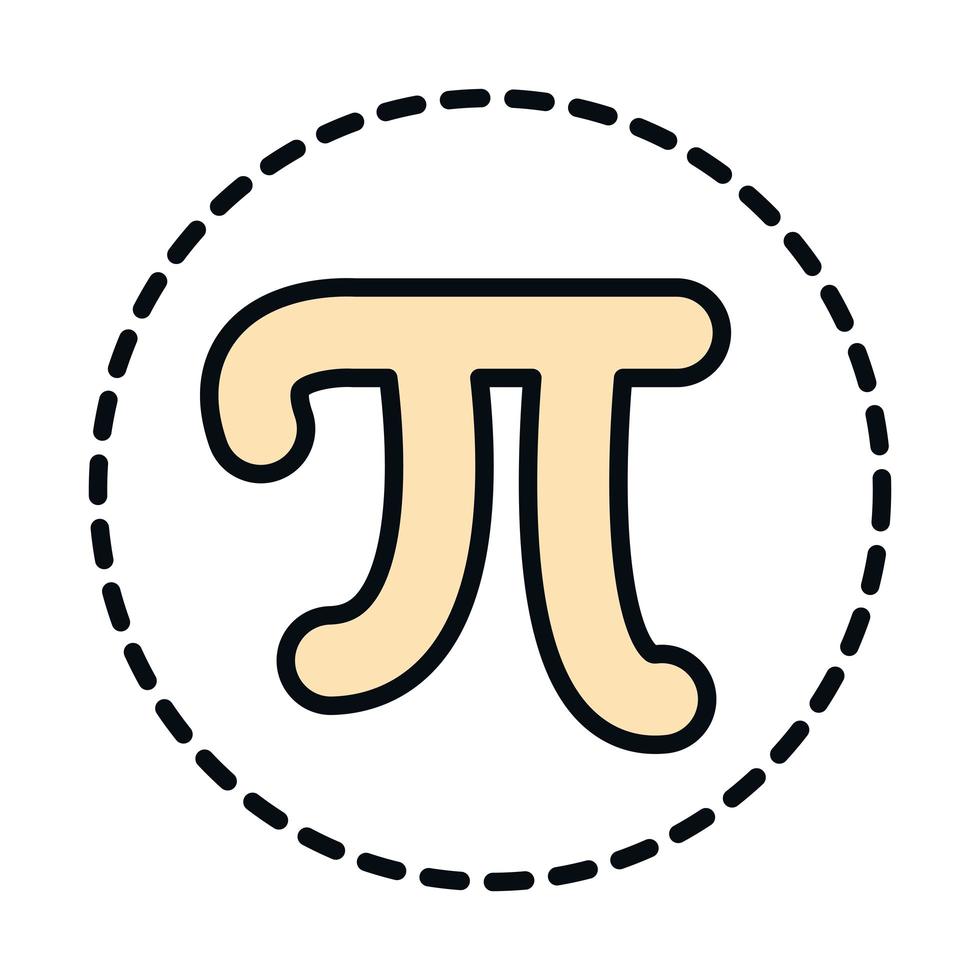 Matheunterricht Schule Wissenschaft Pi Symbollinie und Füllstilsymbol fill vektor