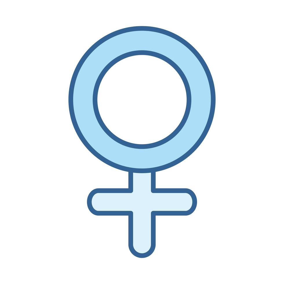 sexuell hälsa kön kvinnlig tecken linje fylla blå ikon vektor