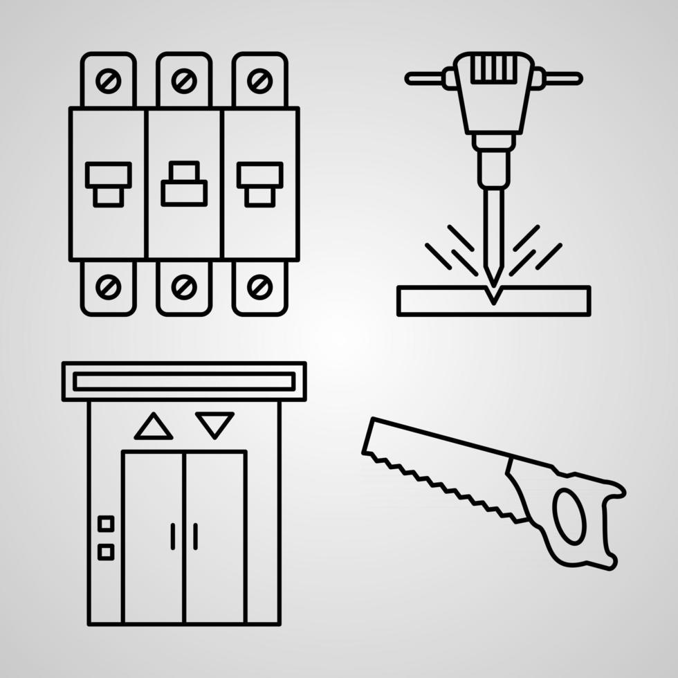 disposition industrin ikoner isolerad på vit bakgrund vektor