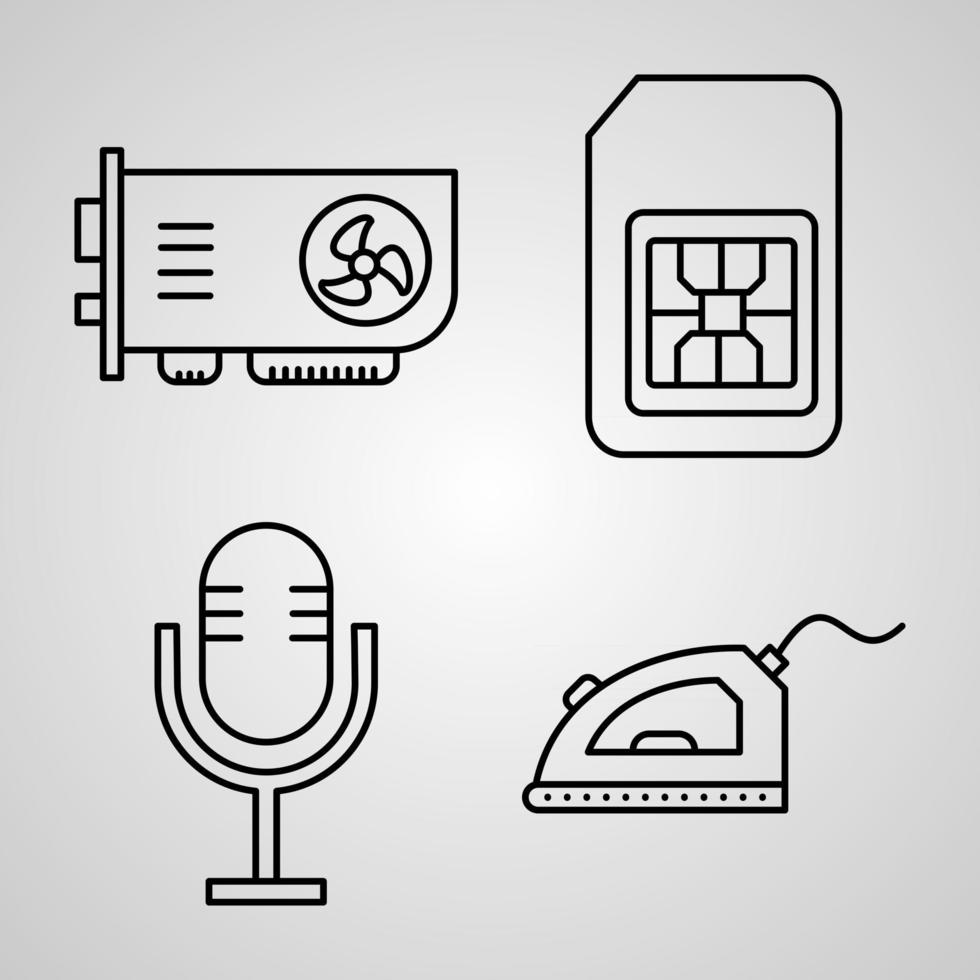 Elektronik und Geräte Icon Set Vector Illustration