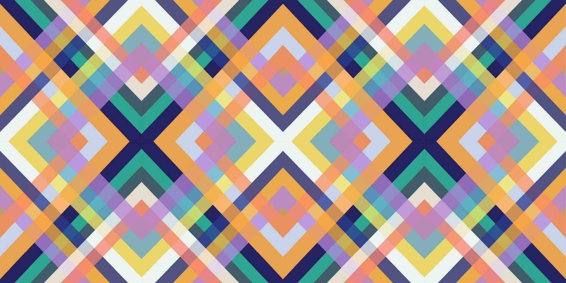 Mitte des Jahrhunderts geometrisch Plaid abstrakt Muster mit einfach Formen und bunt Palette zum Netz Design, Geschäft Karte, Einladung, Poster, Textil- drucken. vektor