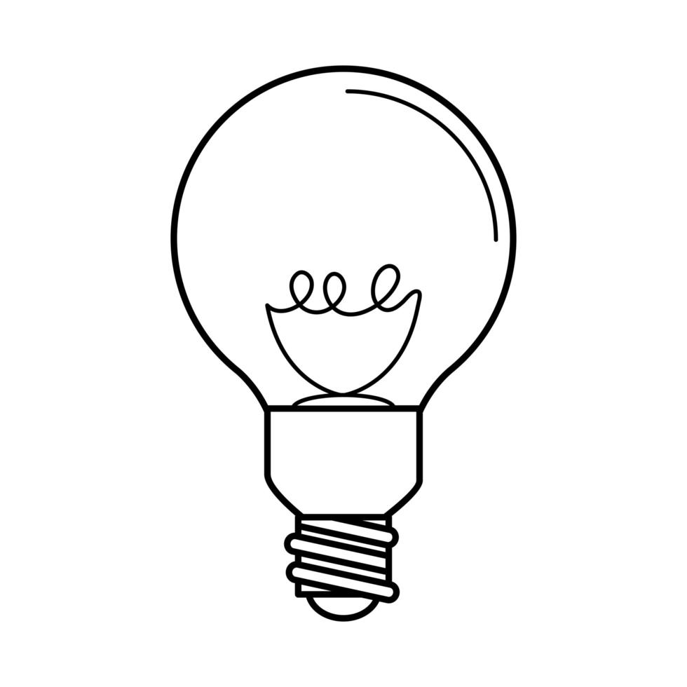 elektrische Glühbirne runde Lampe Öko Idee Metapher isoliert Symbol Linienstil vektor