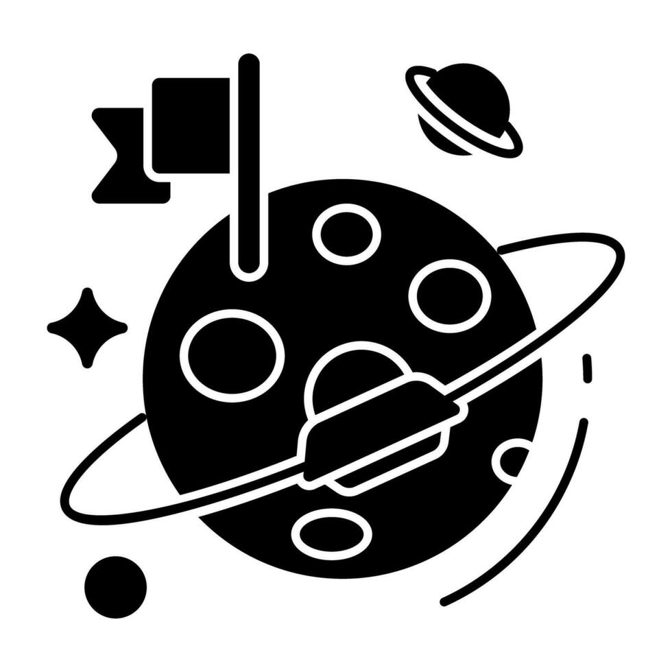 ein einzigartig Design Symbol von markiert Planet vektor