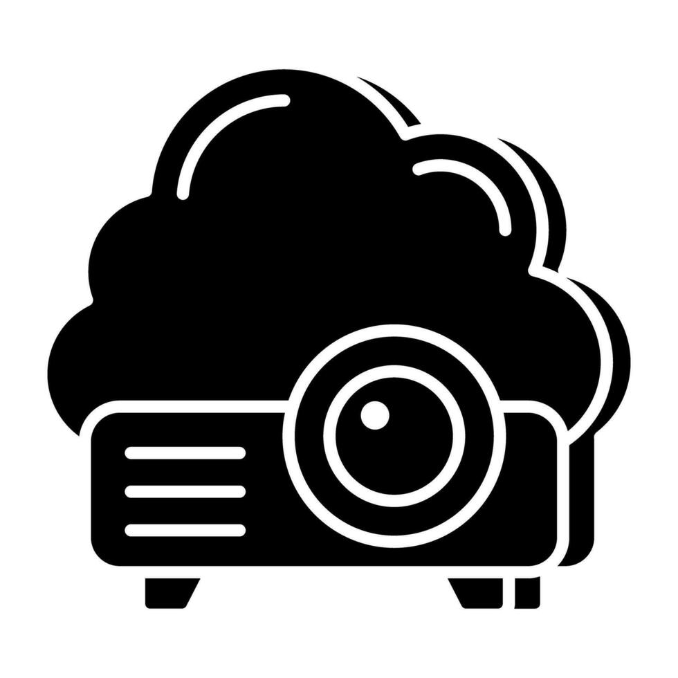 redigerbar design ikon av moln projektor vektor