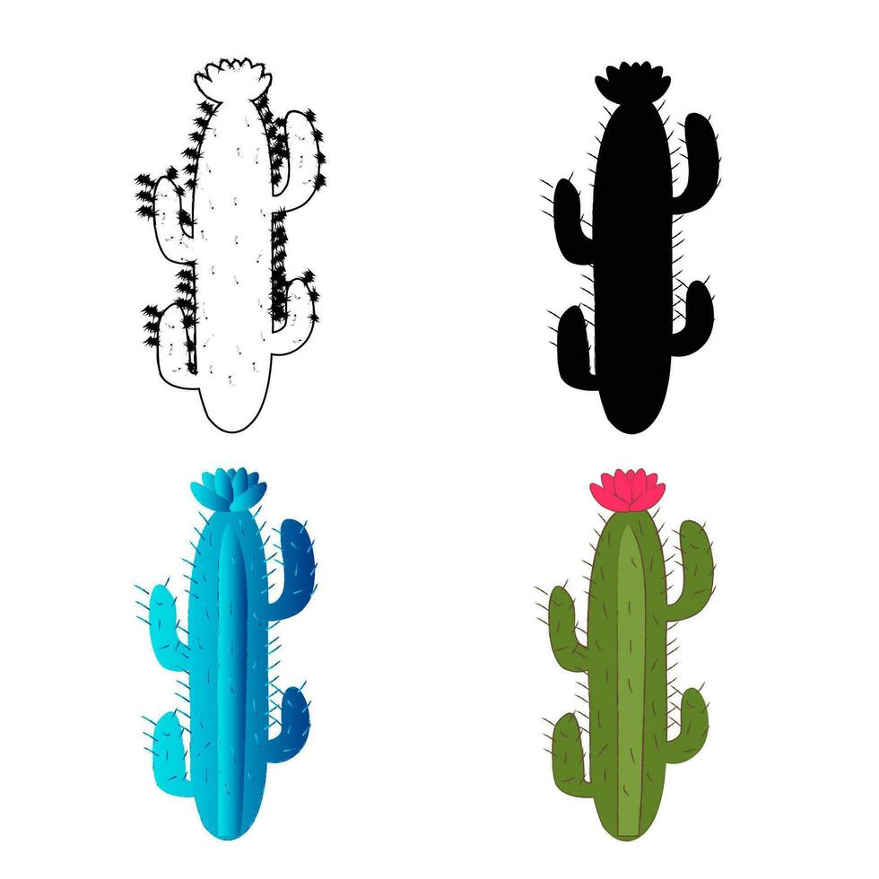 abstrakt kaktus silhuett illustration vektor