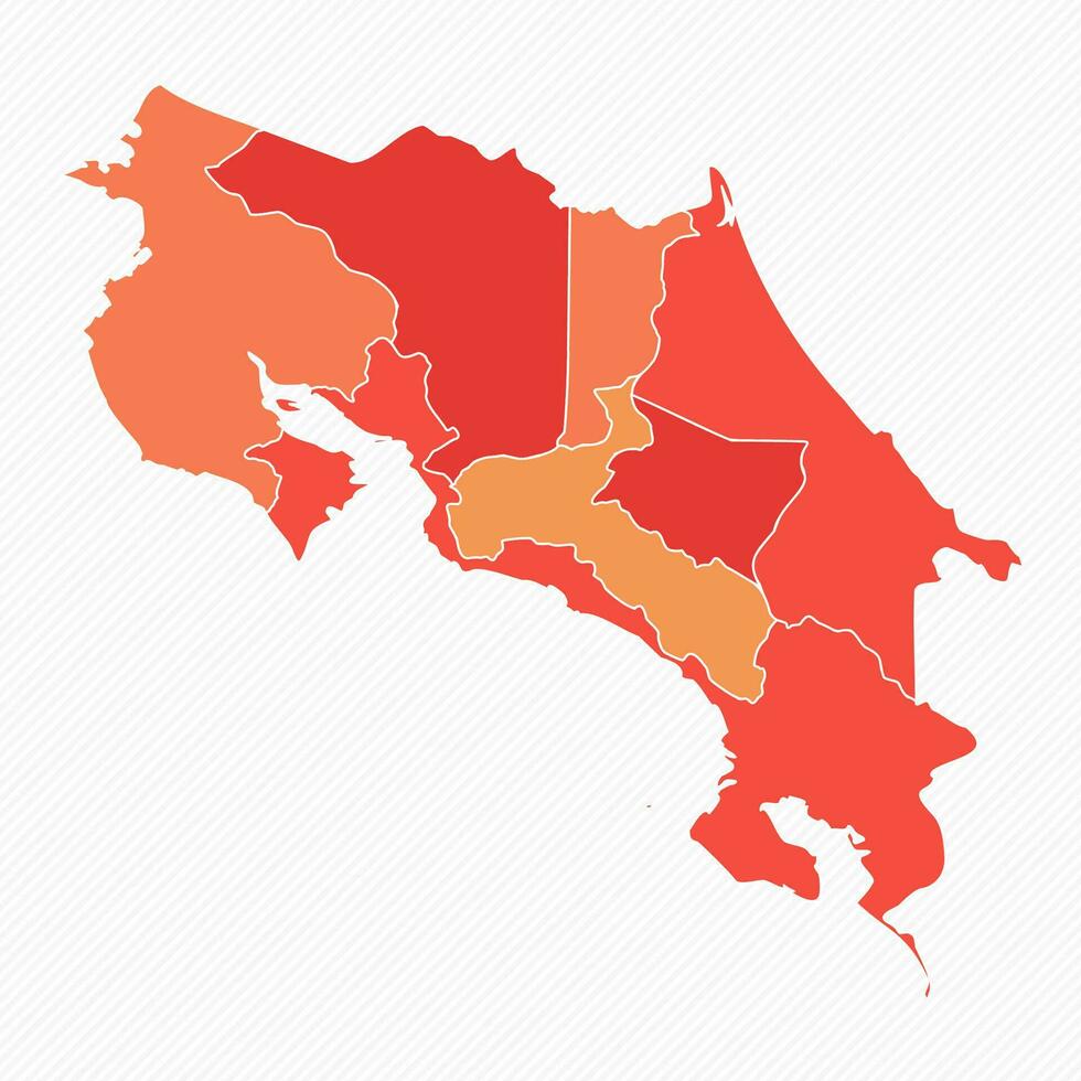 färgrik costa rica dividerat Karta illustration vektor