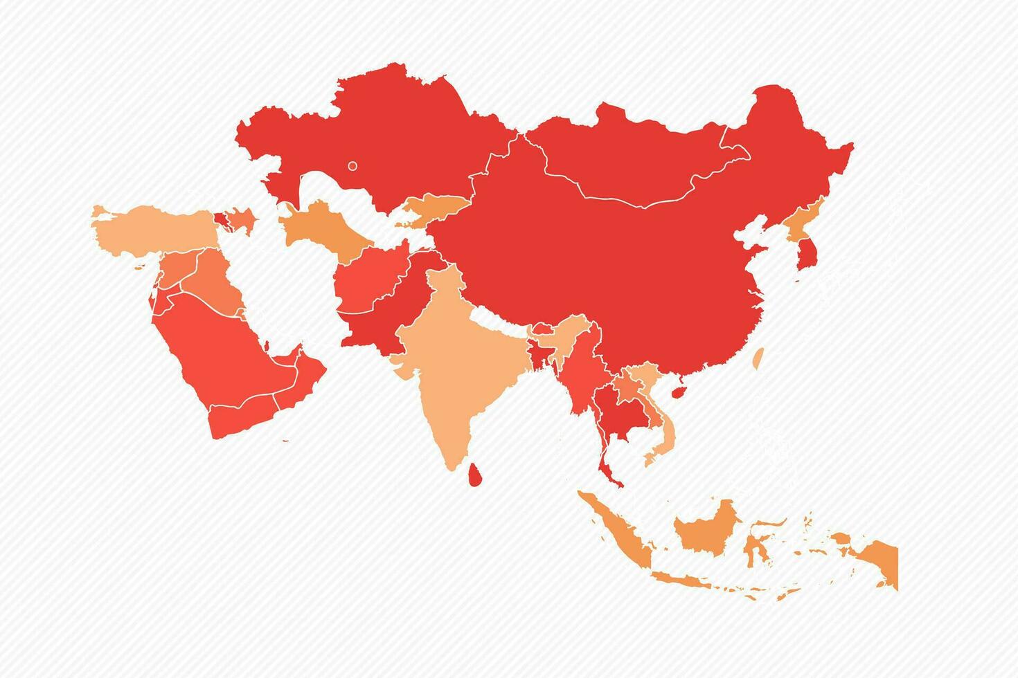 färgrik Asien dividerat Karta illustration vektor