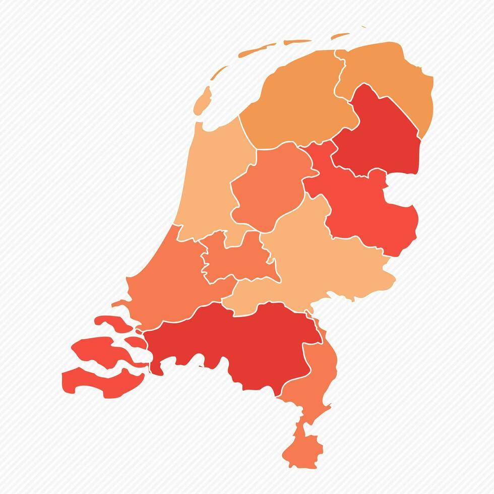 bunt Niederlande geteilt Karte Illustration vektor