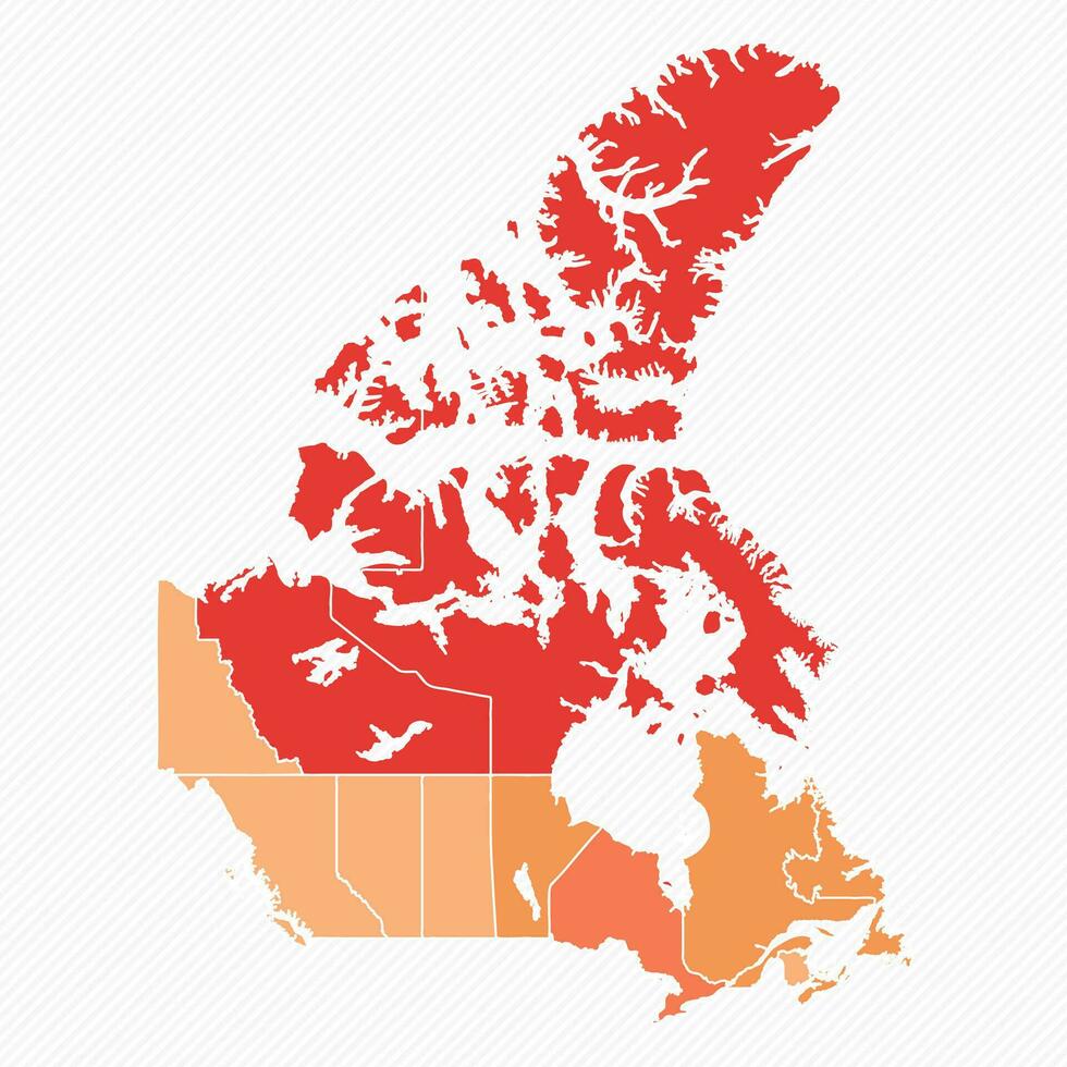 färgrik kanada dividerat Karta illustration vektor