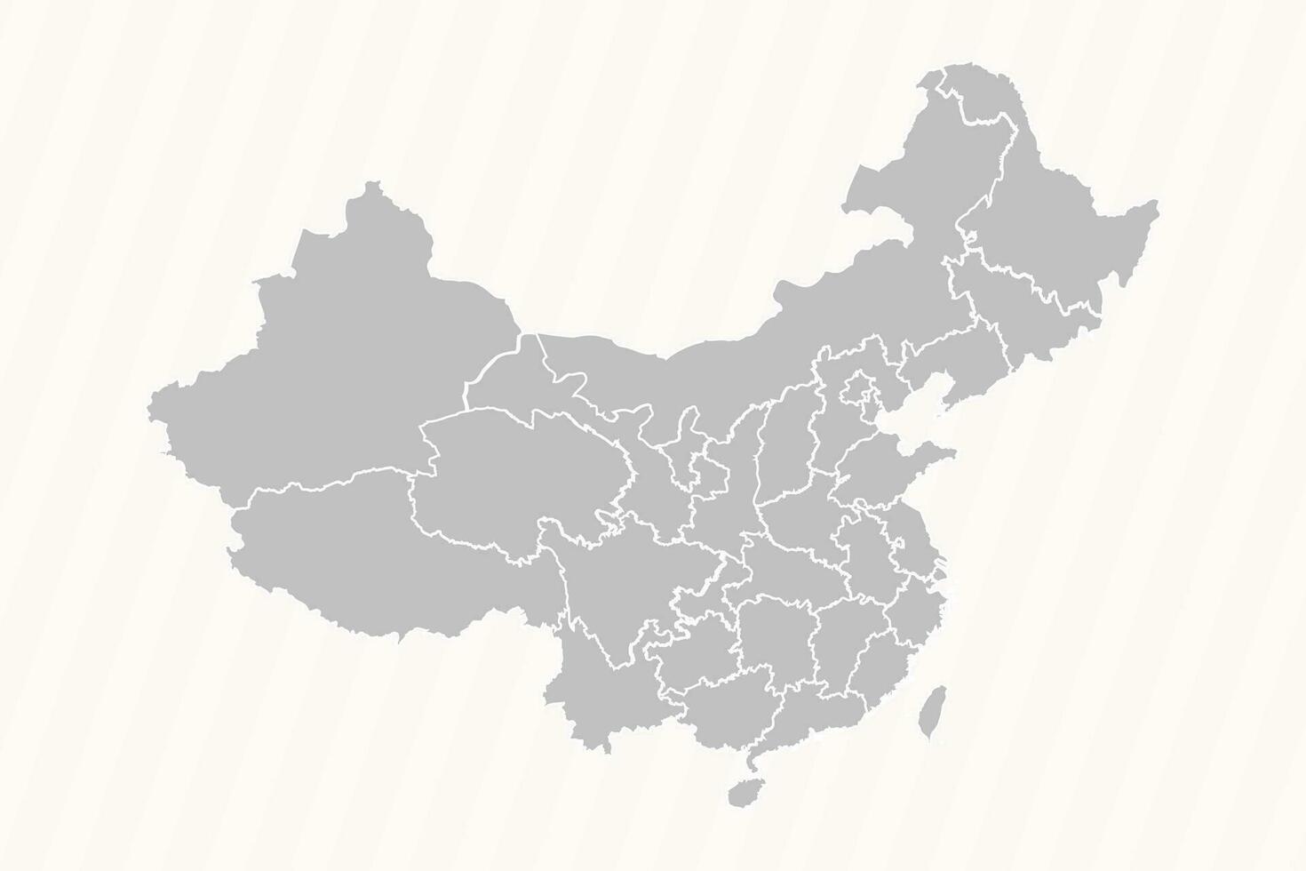 detaljerad Karta av Kina med stater och städer vektor