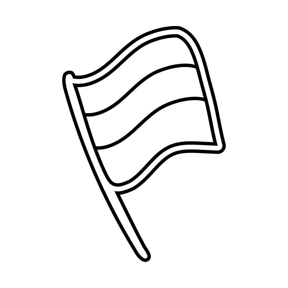 Frankreich Flagge Linie Stil Symbol vektor