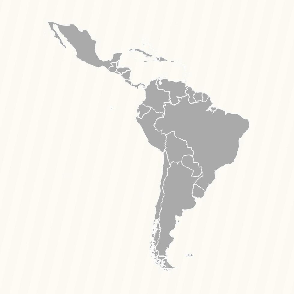 detaljerad Karta av latin Amerika med länder vektor
