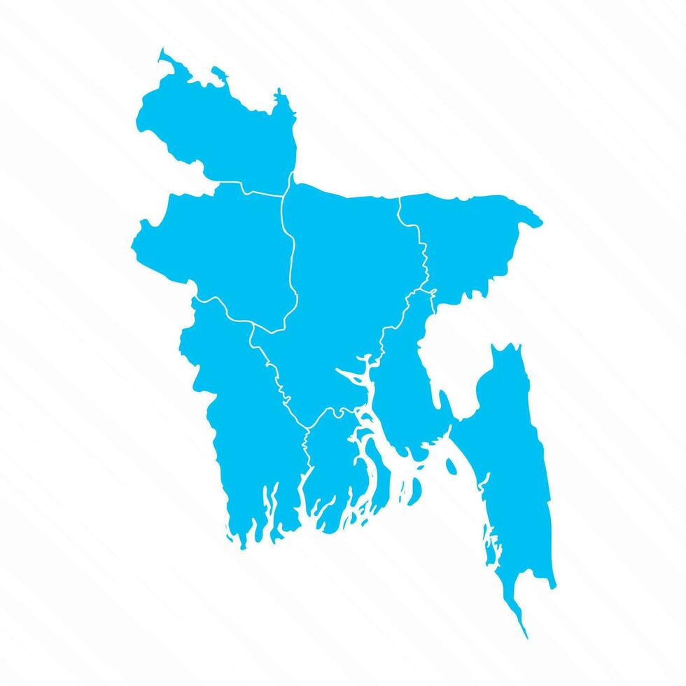 platt design Karta av bangladesh med detaljer vektor