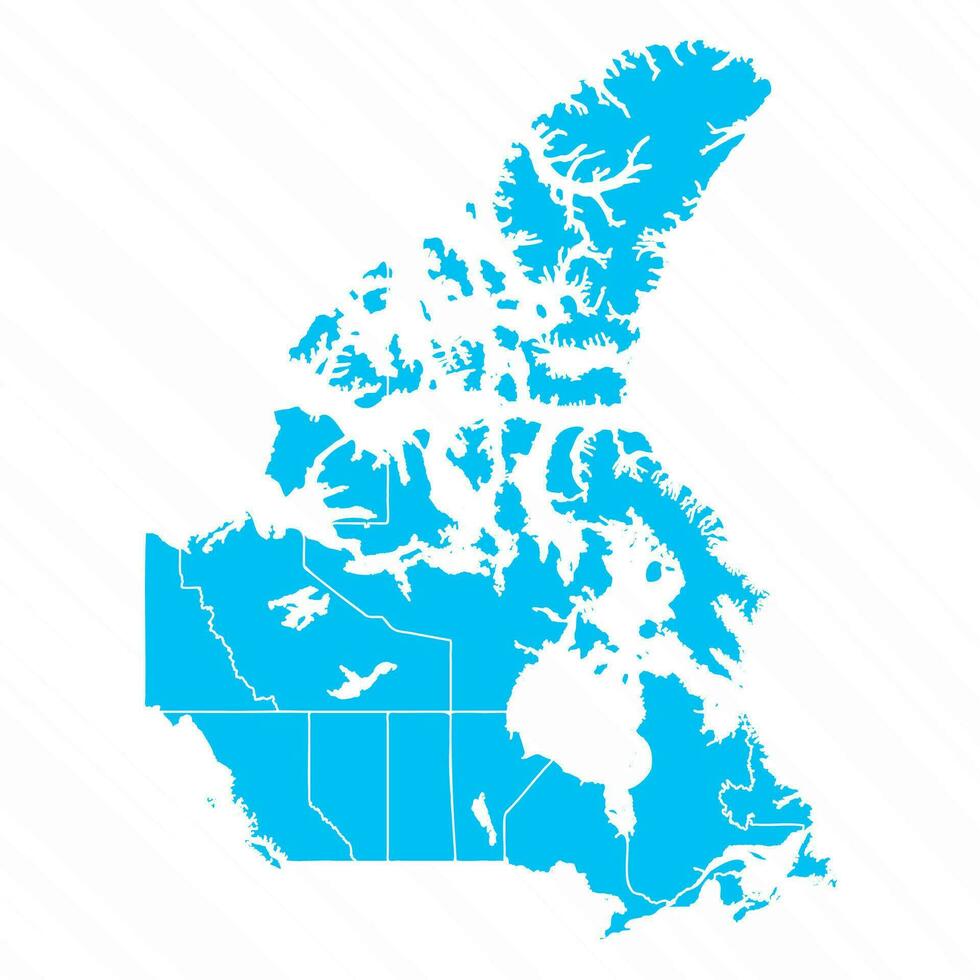 platt design Karta av kanada med detaljer vektor