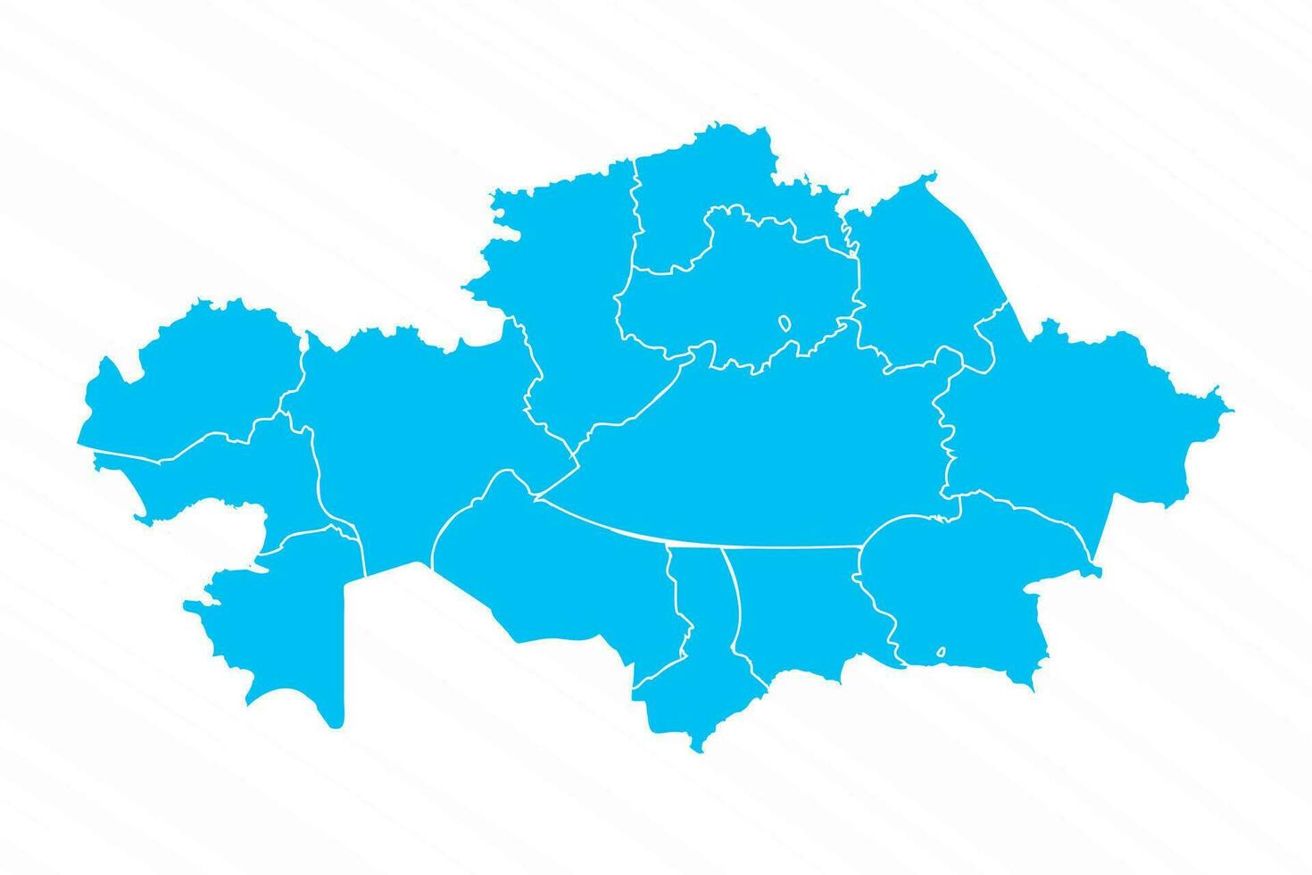 platt design Karta av kazakhstan med detaljer vektor