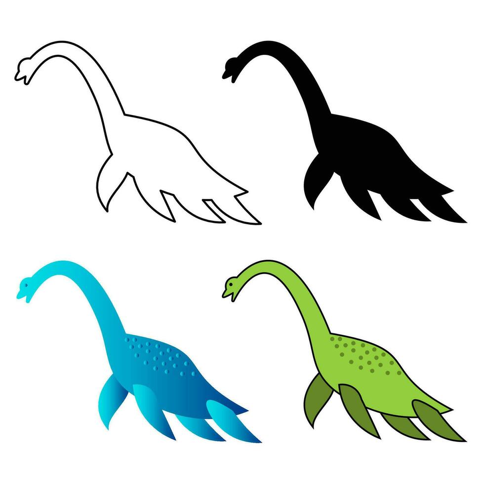 abstrakt eben Elasmosaurus Dinosaurier Silhouette Illustration vektor