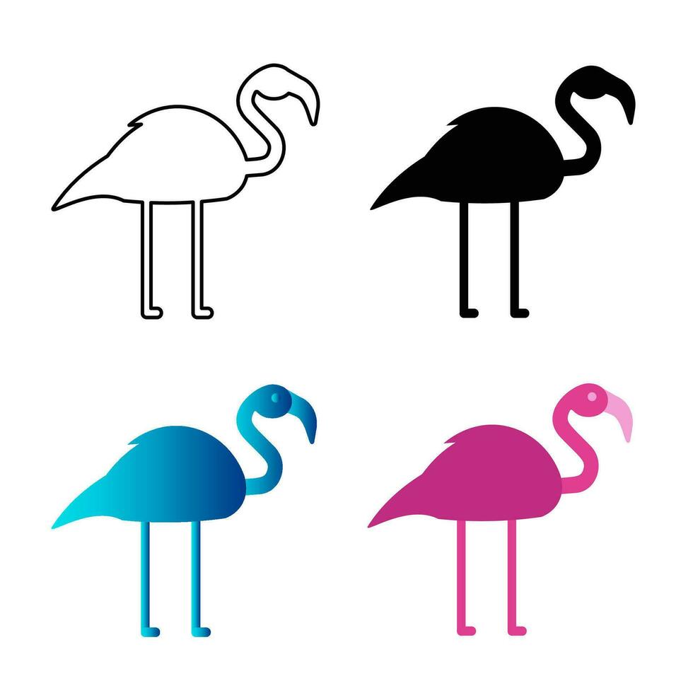 abstrakt eben Flamingo Tier Silhouette Illustration vektor