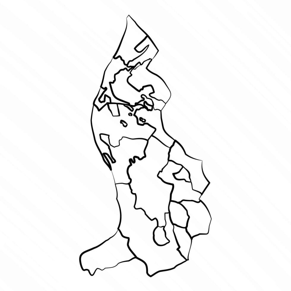 Hand gezeichnet Liechtenstein Karte Illustration vektor