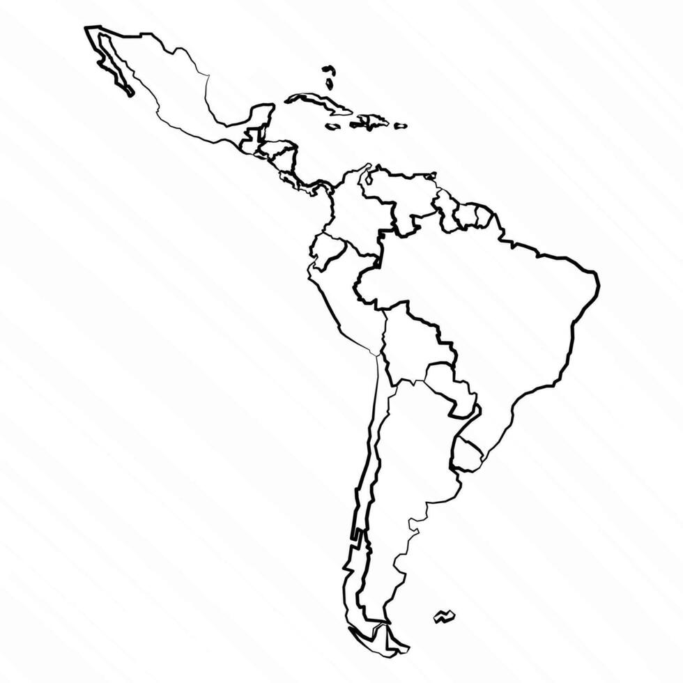 hand dragen latin Amerika Karta illustration vektor