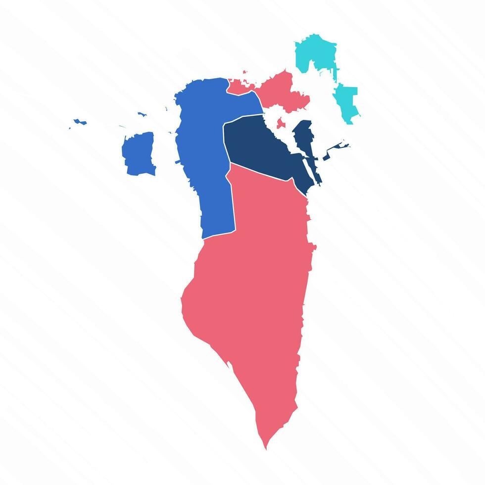 Flerfärgad Karta av bahrain med provinser vektor