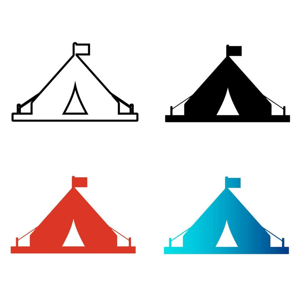 abstrakt camping tält silhuett illustration vektor