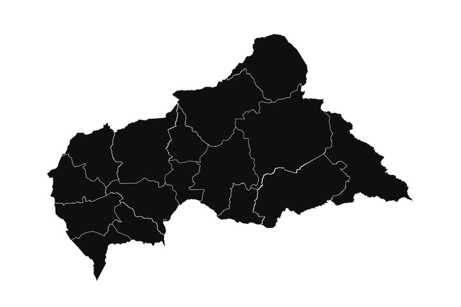 abstrakt zentral afrikanisch Republik Silhouette detailliert Karte vektor
