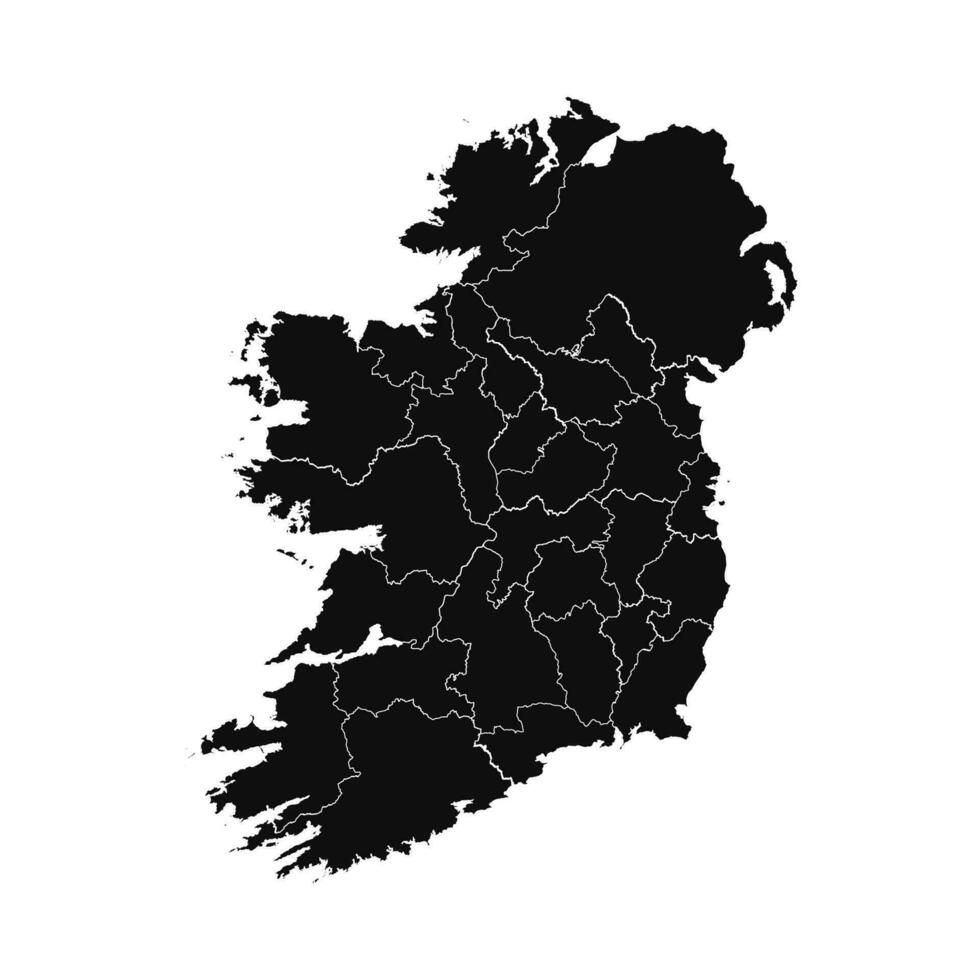 abstrakt irland silhuett detaljerad Karta vektor