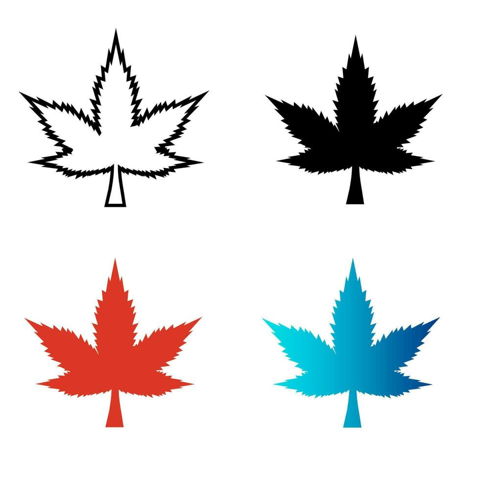 abstrakt Marihuana Silhouette Illustration vektor