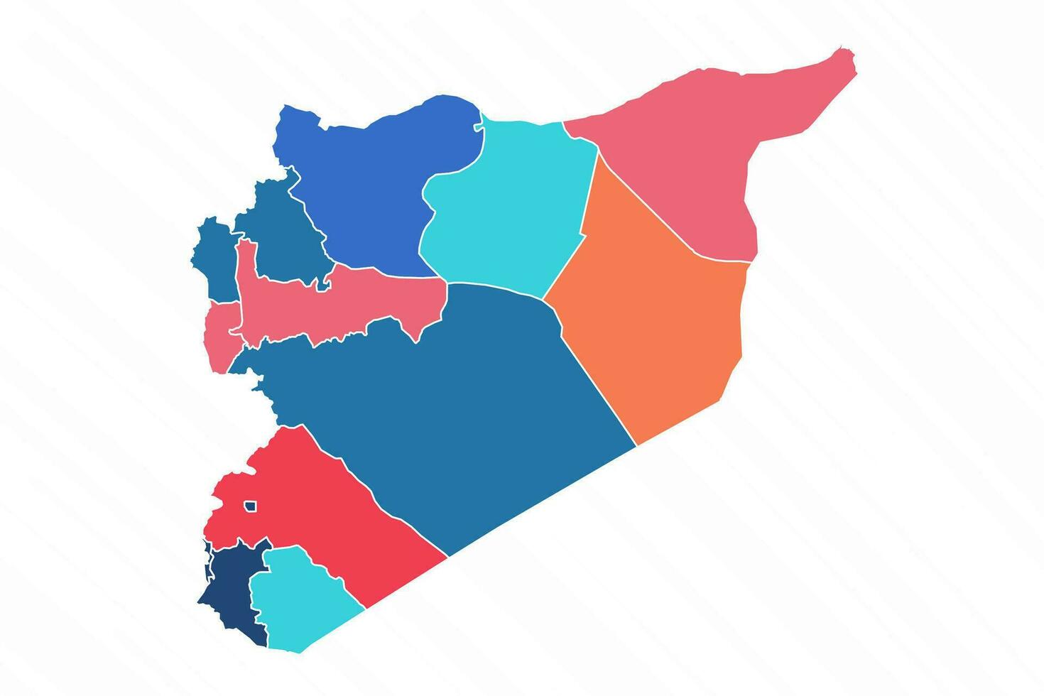 Flerfärgad Karta av syrien med provinser vektor
