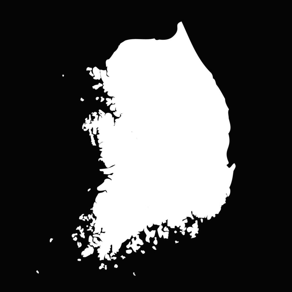 enkel söder korea Karta isolerat på svart bakgrund vektor