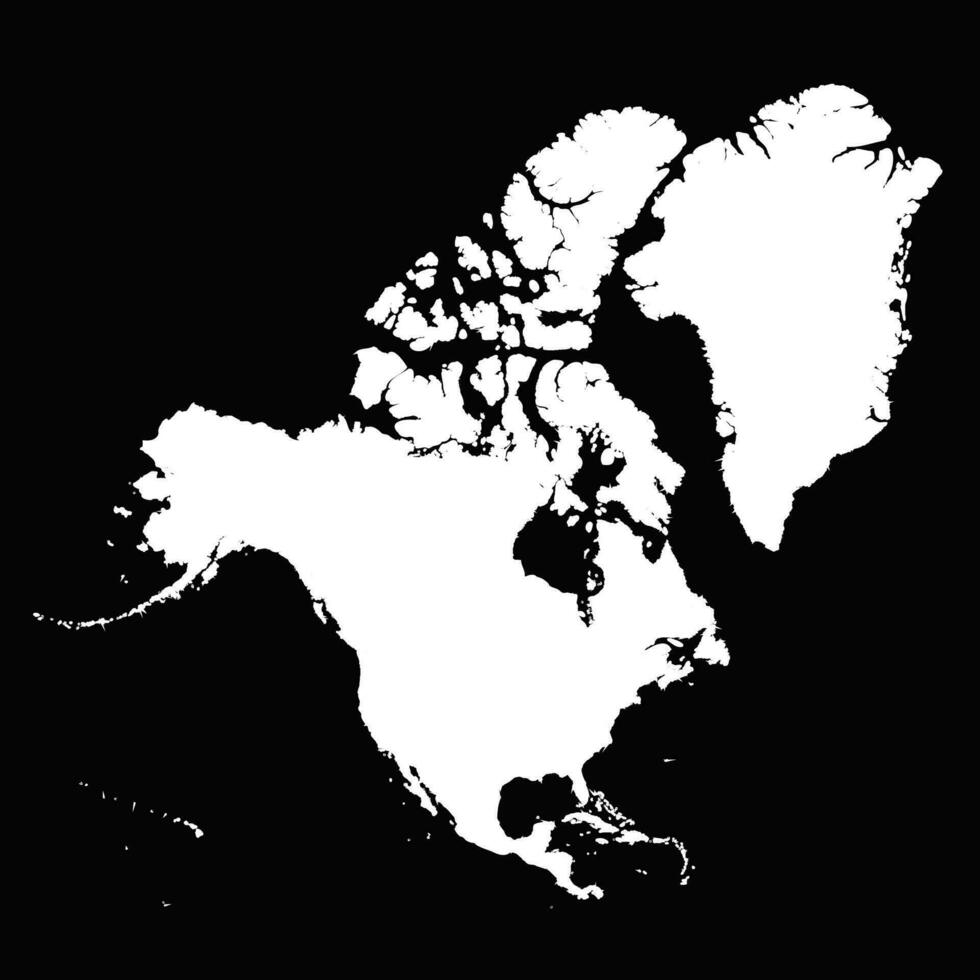 einfach Norden Amerika Karte isoliert auf schwarz Hintergrund vektor