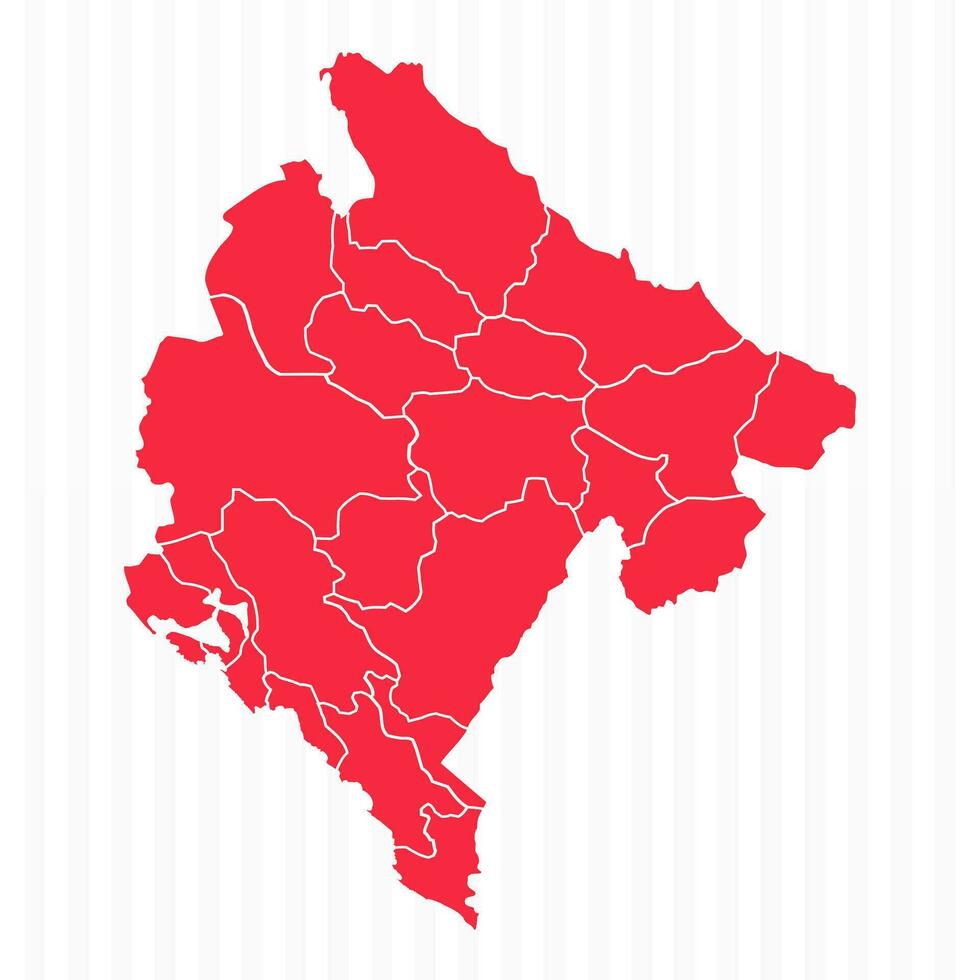 Zustände Karte von Montenegro mit detailliert Grenzen vektor