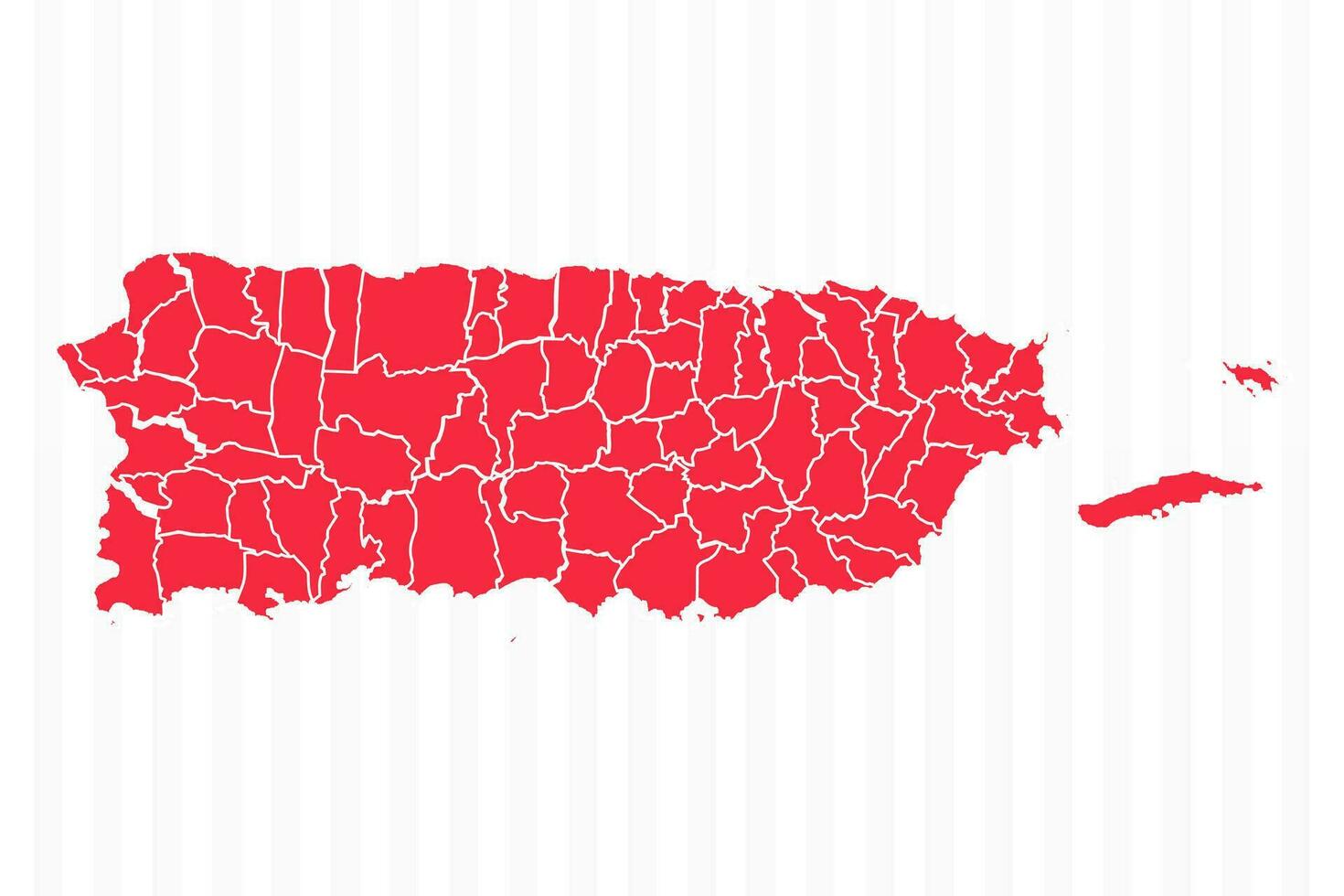 stater Karta av puerto rico med detaljerad gränser vektor