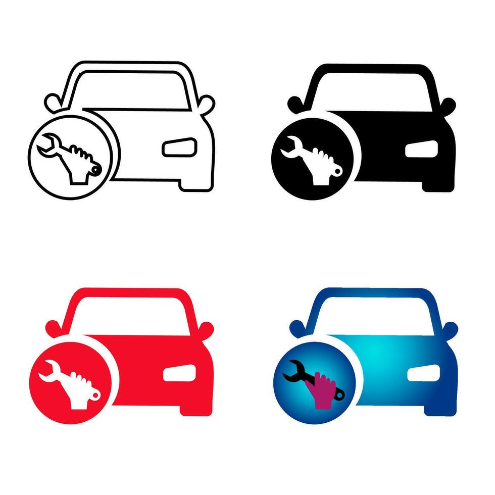 abstrakt Auto Reparatur Silhouette Illustration vektor