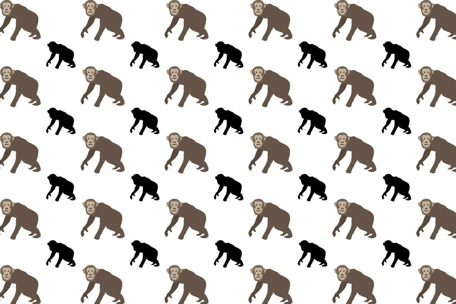 eben Schimpanse Tier Muster Hintergrund vektor