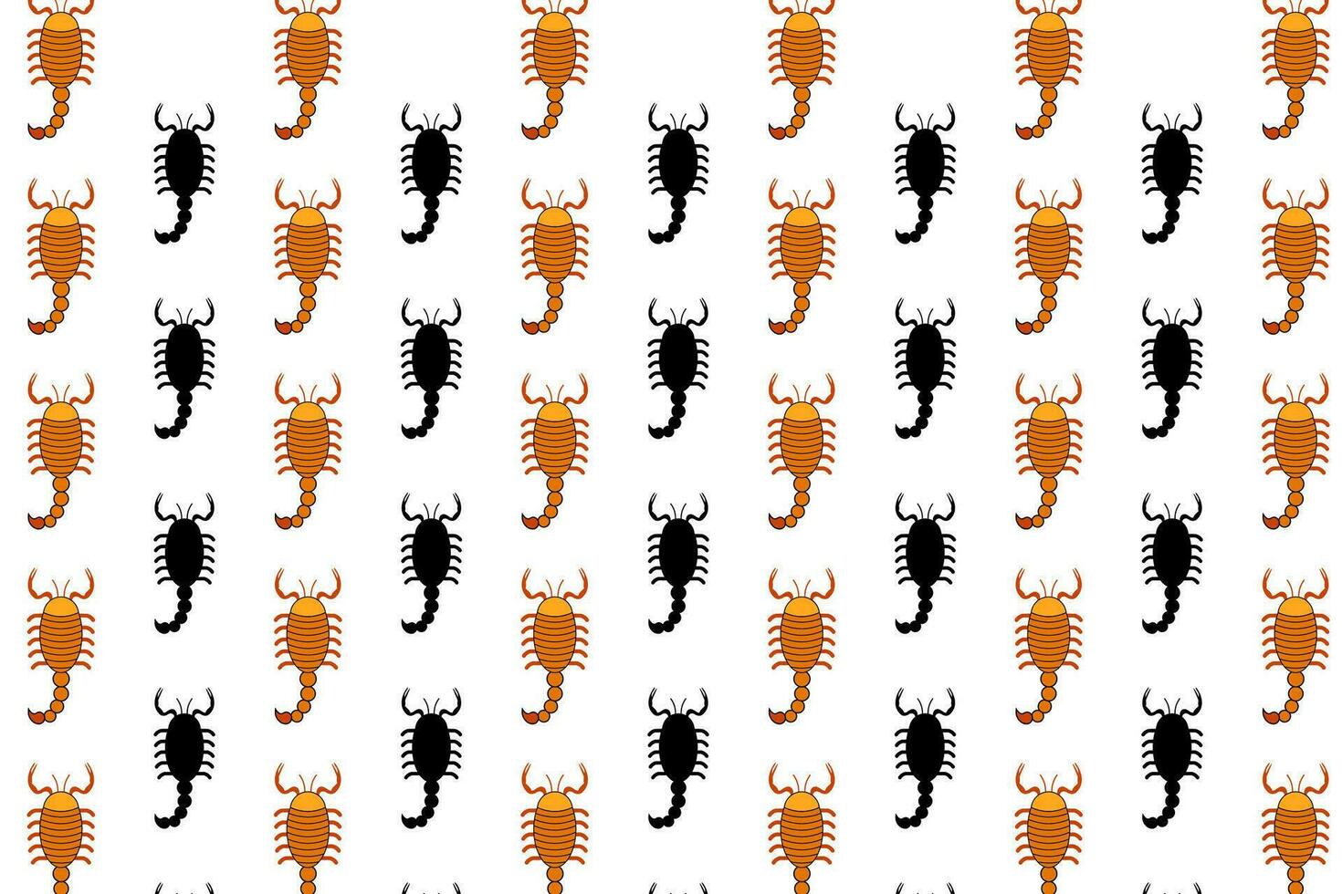 platt scorpion djur- mönster bakgrund vektor