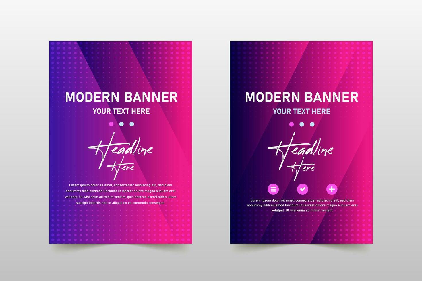 modern eben Gradient Rosa gestreift Banner Vorlage vektor