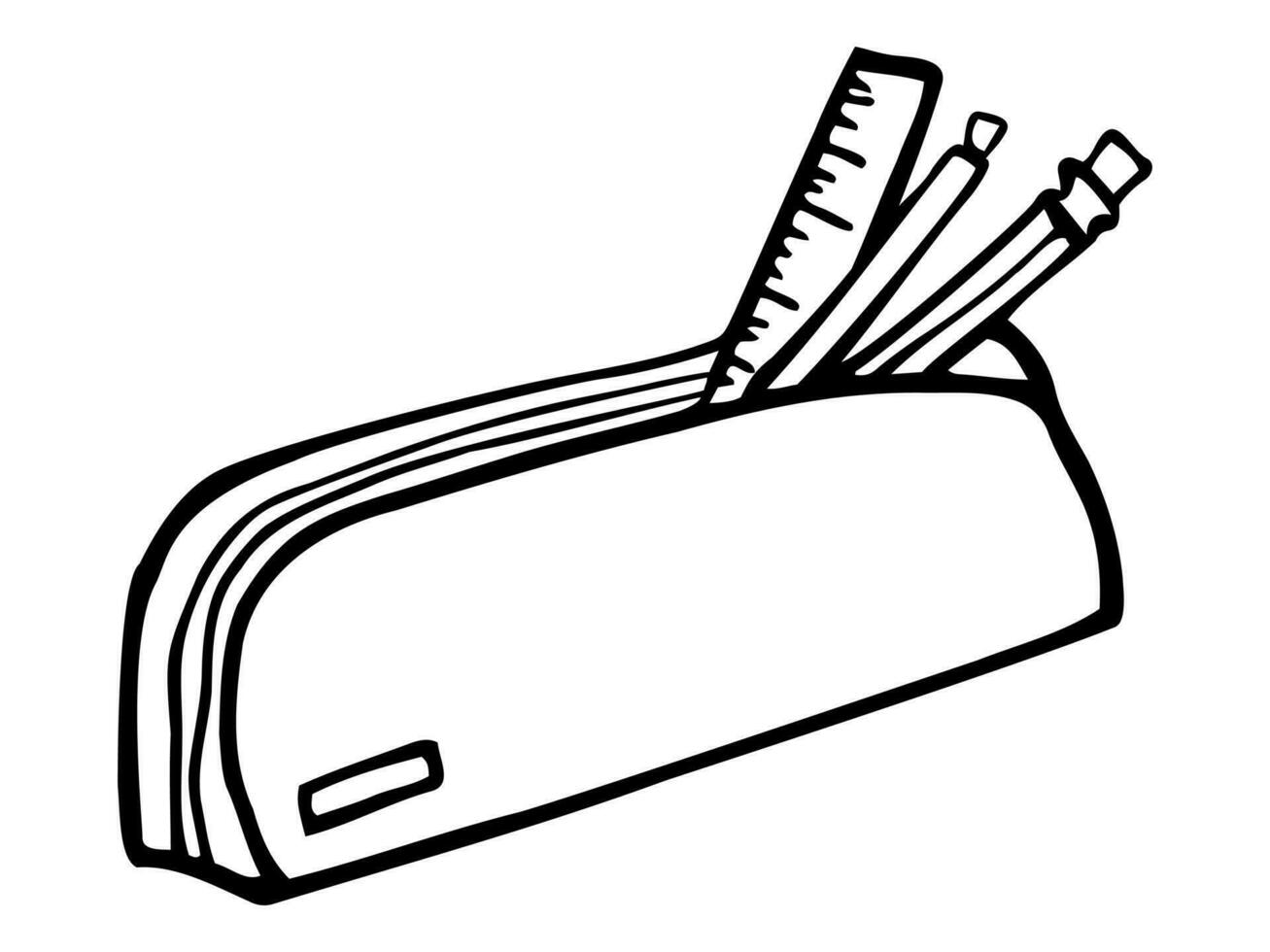 isolerat hand dragen vektor illustration av brevpapper för skola eller kontor leveranser och anteckningsblock av annorlunda design. penna, penna, highlighter, penna pennvässare, suddgummi, kalkylator, linjal isolerat
