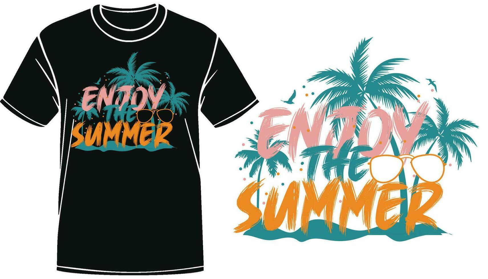 genießen das Sommer- Grafik Jahrgang Design zum T-Shirt, Hintergrund, Banner, Kapuzenpullover, Deckel, Aufkleber vektor