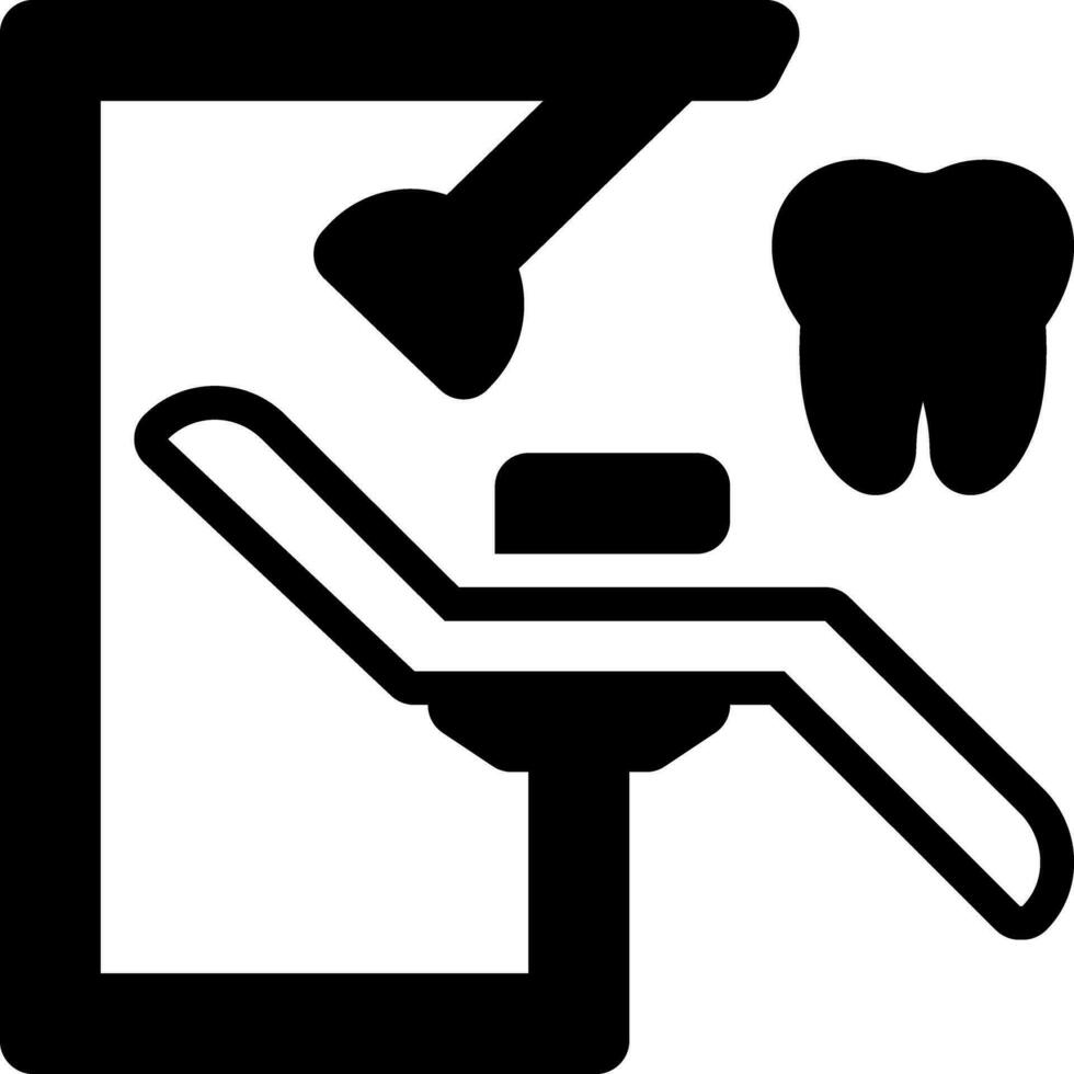 solide Symbol zum Zahnarzt Stuhl vektor