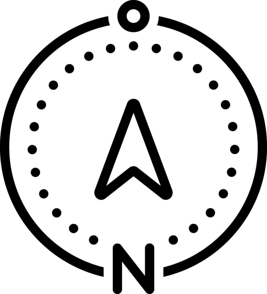 linje ikon för norr vektor