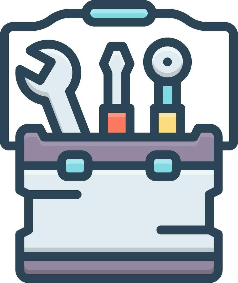 Färg ikon för verktygslåda vektor